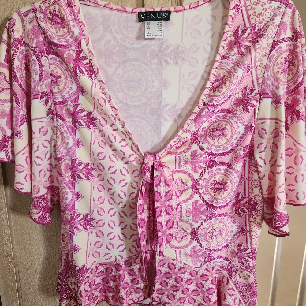 Venus Pink Patterned Women's Top